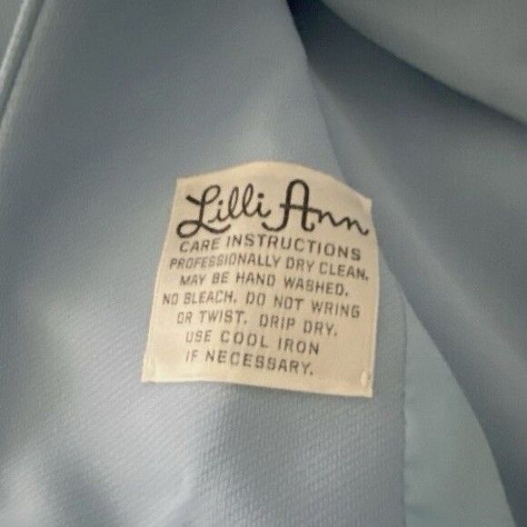 Vintage 1960s Lilli Ann Knit 2 Piece Dress Coat Set Powder Blue No Tag XS/S Midi - Picture 14 of 16